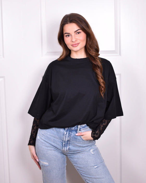 Lace top black