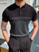 Summer Men Fashion Polo Shirts Short Sleeve Turn-Down Collar Patchwork Casual Polos Mens Clothing Male Tops Pullover Streetwear